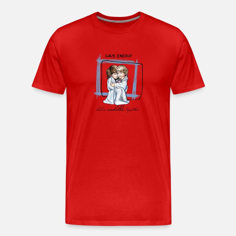 let s cuddle together - Männer Premium Bio T-Shirt - Rot