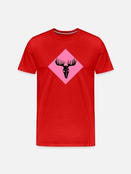 Elch-Schädel - Männer Premium Bio T-Shirt - Rot