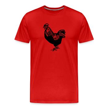 Poulet Poulailler Volaille Coq Ferme - T-shirt bio Premium Homme - rouge - Devant - Damien (186cm)
