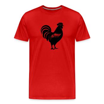 Poulet Poulailler Volaille Coq Ferme - T-shirt bio Premium Homme - rouge - Devant - Damien (186cm)