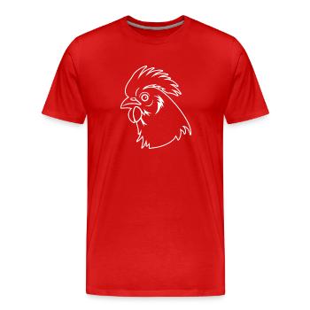 Poulet Poulailler Volaille Coq Ferme - T-shirt bio Premium Homme - rouge - Devant - Damien (186cm)