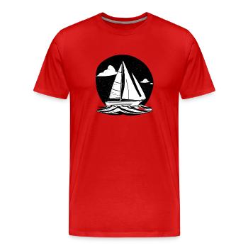 Segelsport Segler Segelschiff Segeln Segelboot - Männer Premium Bio T-Shirt - Rot - Vorne - Damien (186cm)