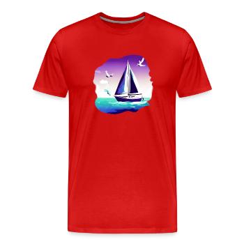 Segelschiff Segeln Segelboot Segelsport Segler - Männer Premium Bio T-Shirt - Rot - Vorne - Damien (186cm)