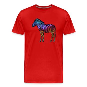 Zèbre - T-shirt bio Premium Homme - rouge - Devant - Damien (186cm)