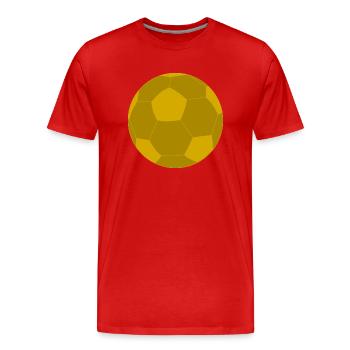 Ballon de foot en or - T-shirt bio Premium Homme - rouge - Devant - Damien (186cm)