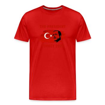 President Recep Tayyip Erdogan Turkey 2023 - Men's Premium Organic T-Shirt - red - Front - Damien (186cm)