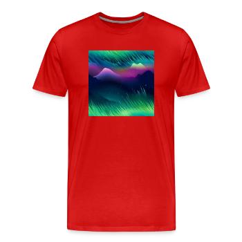 Northern Lights Glow: Polarlichter-Kollektion - Männer Premium Bio T-Shirt - Rot - Vorne - Damien (186cm)