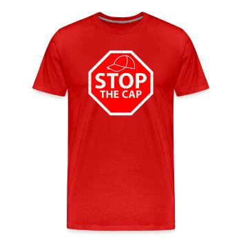 stop the cap - Men's Premium Organic T-Shirt - red - Front - Damien (186cm)
