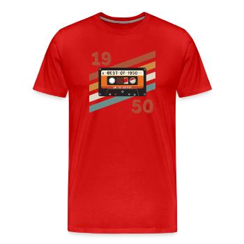 1950 retro vintage anniversary - Men's Premium Organic T-Shirt - red - Front - Damien (186cm)