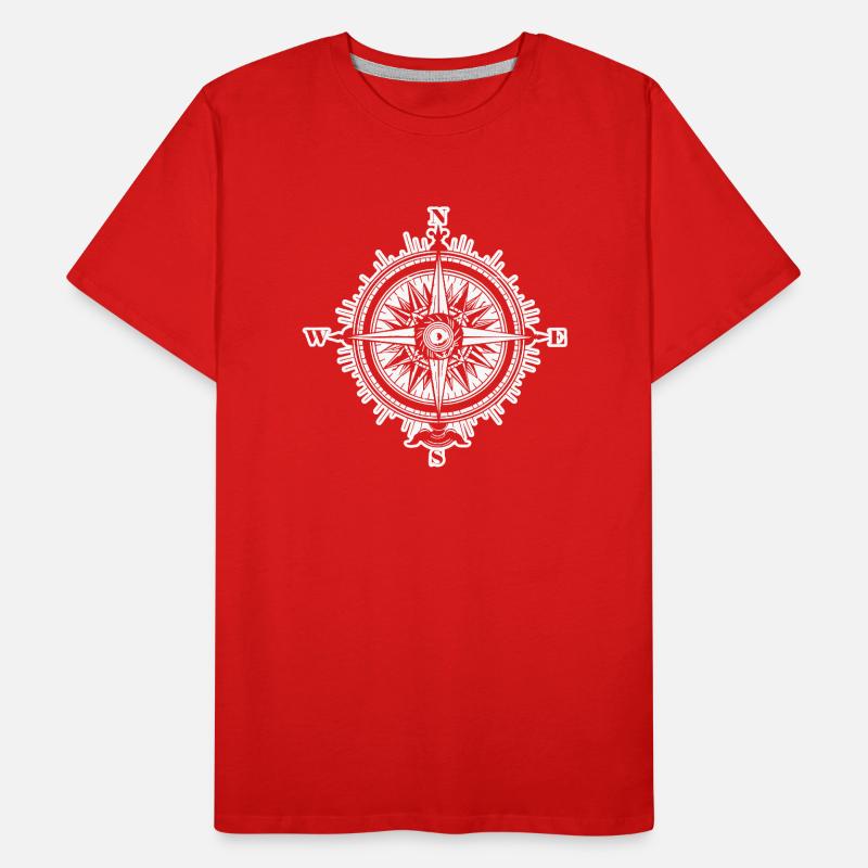 Compass Nautical Sailboat Seafarer Men's Premium Organic T-Shirt