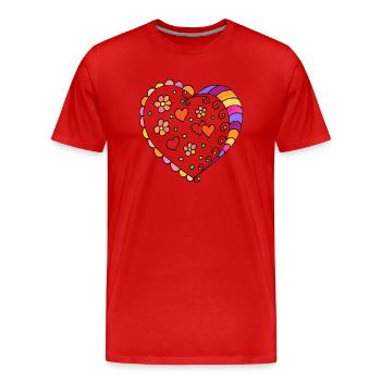Cœur - T-shirt bio Premium Homme - rouge - Devant - Damien (186cm)