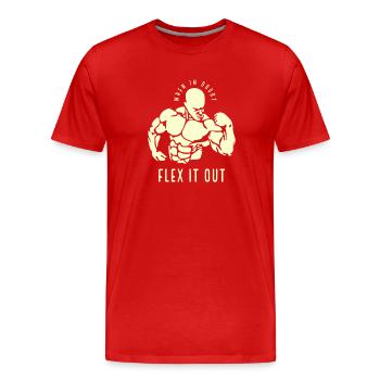 Biegen Sie es aus - Männer Premium Bio T-Shirt - Rot - Vorne - Damien (186cm)