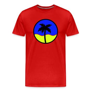 palmier - T-shirt bio Premium Homme - rouge - Devant - Damien (186cm)