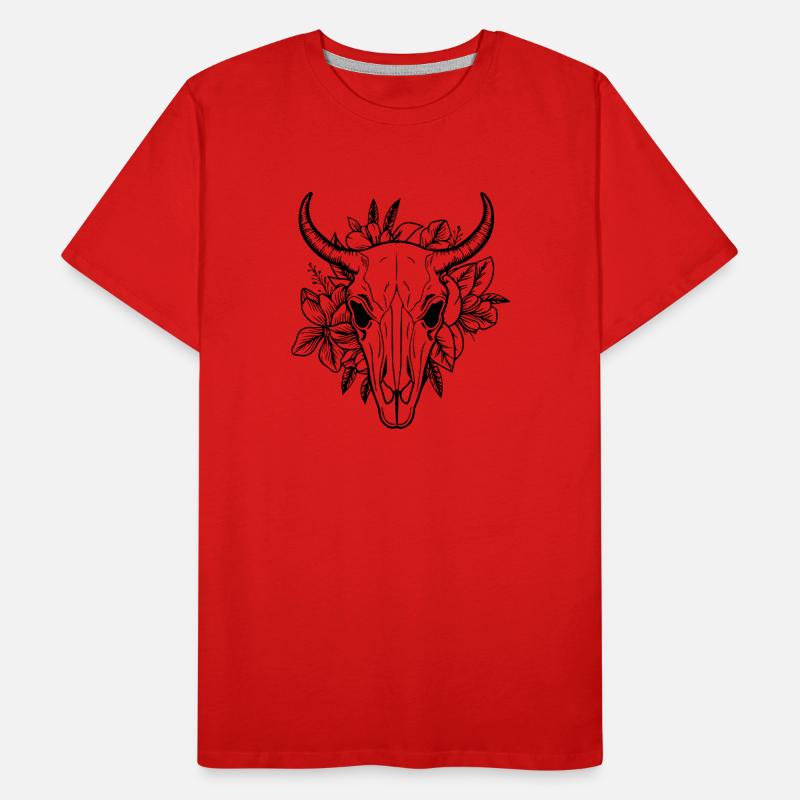 Kuh Schädel Boho Männer Premium Bio T-Shirt