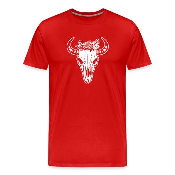 Crâne de vache Boho - T-shirt bio Premium Homme - rouge - Devant - Damien (186cm)