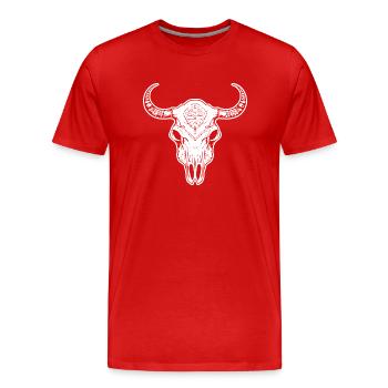 Crâne de vache Boho - T-shirt bio Premium Homme - rouge - Devant - Damien (186cm)