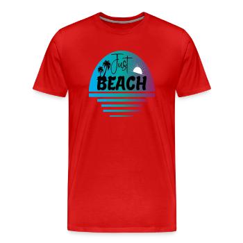 Just Beach - Men's Premium Organic T-Shirt - red - Front - Damien (186cm)