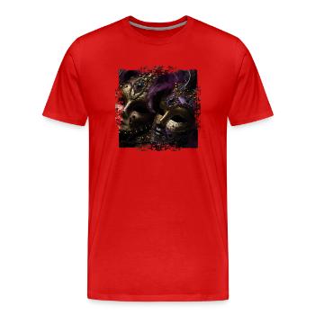 Chaque masque raconte sa propre histoire - T-shirt bio Premium Homme - rouge - Devant - Damien (186cm)