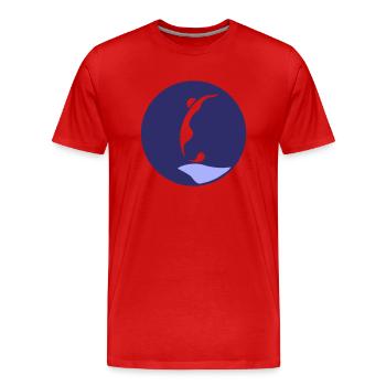 Anfang. Der große Sprung ins Unbekannte - Männer Premium Bio T-Shirt - Rot - Vorne - Damien (186cm)