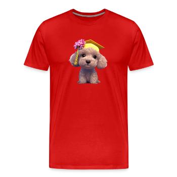 Bachelor Poodle Study Dogs Graduation - Men's Premium Organic T-Shirt - red - Front - Damien (186cm)