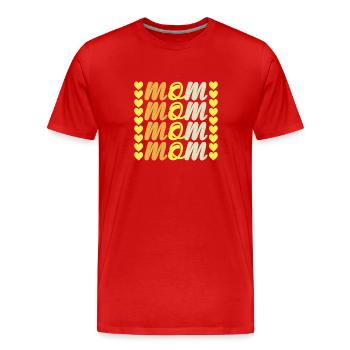 Mama Mama Mama - Muttertagsgeschenke - Männer Premium Bio T-Shirt - Rot - Vorne - Damien (186cm)