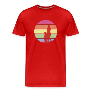 mutter und sohn - Muttertagsgeschenke - Männer Premium Bio T-Shirt - Rot - Vorne - Damien (186cm)