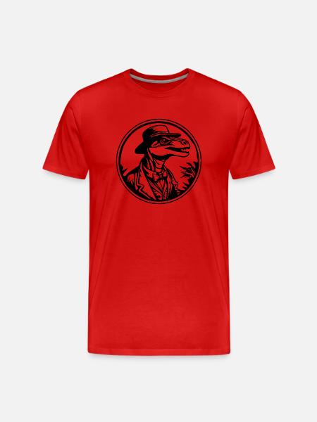 Dino Dinosaur Dinosaurs Paleontology - Men's Premium Organic T-Shirt - red