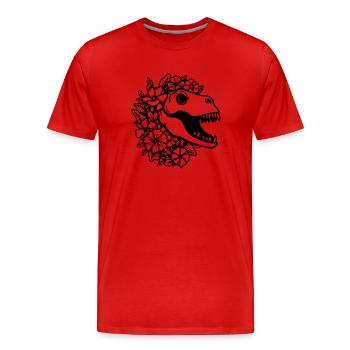 Dino Dinosaur Dinosaurs Paleontology - Men's Premium Organic T-Shirt - red - Front - Damien (186cm)