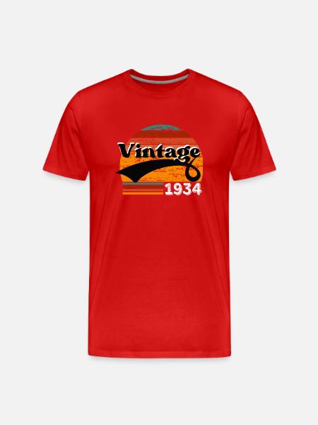 Jahrgang 1934 - Männer Premium Bio T-Shirt - Rot