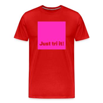 juste tri it rose - T-shirt bio Premium Homme - rouge - Devant - Damien (186cm)