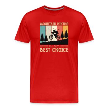 Le vélo de montagne est mon meilleur choix - T-shirt bio Premium Homme - rouge - Devant - Damien (186cm)
