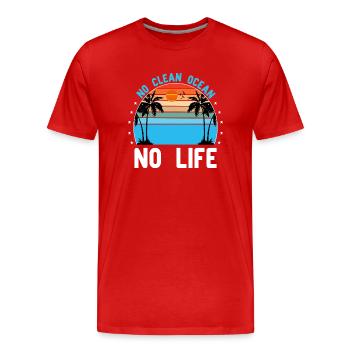 No clean Ocean No Life - Men's Premium Organic T-Shirt - red - Front - Damien (186cm)
