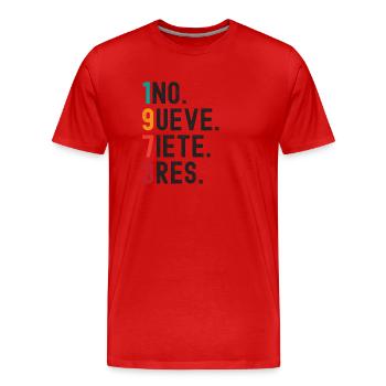 Millésime 1973 - T-shirt bio Premium Homme - rouge - Devant - Damien (186cm)