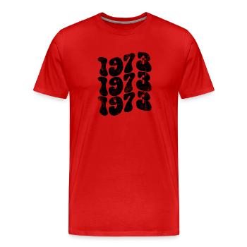 Millésime 1973 - T-shirt bio Premium Homme - rouge - Devant - Damien (186cm)