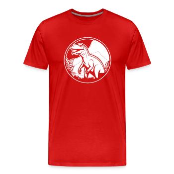Dino Dinosaur Dinosaurs Paleontology - Men's Premium Organic T-Shirt - red - Front - Damien (186cm)