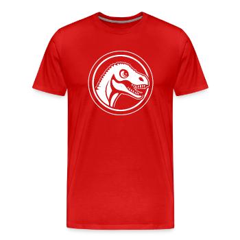 Dino Dinosaur Dinosaurs Paleontology - Men's Premium Organic T-Shirt - red - Front - Damien (186cm)