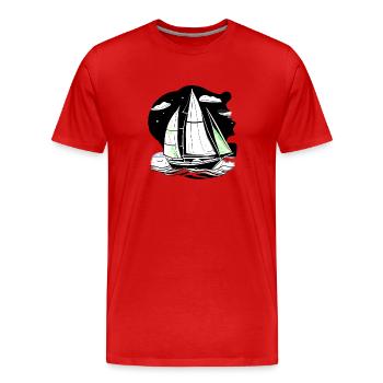 voile, voile, voile, voilier, voilier - T-shirt bio Premium Homme - rouge - Devant - Damien (186cm)