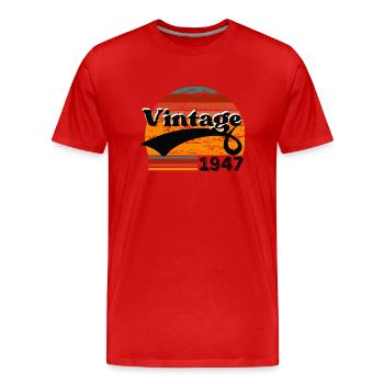 Jahrgang 1947 - Männer Premium Bio T-Shirt - Rot - Vorne - Damien (186cm)