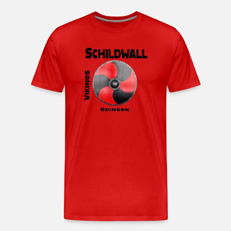 Schildwall - Männer Premium Bio T-Shirt - Rot