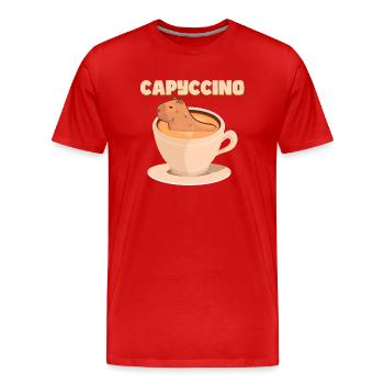 Capyccino Capybara Rodent Mammal - Men's Premium Organic T-Shirt - red - Front - Damien (186cm)