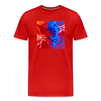 KI Kunstwerk - Männer Premium Bio T-Shirt - Rot - Vorne - Damien (186cm)