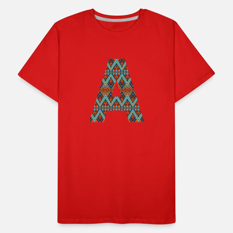 Lettre A- design boho T-shirt bio Premium Homme