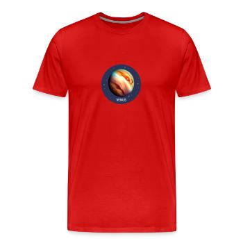 Planète Vénus - T-shirt bio Premium Homme - rouge - Devant - Damien (186cm)