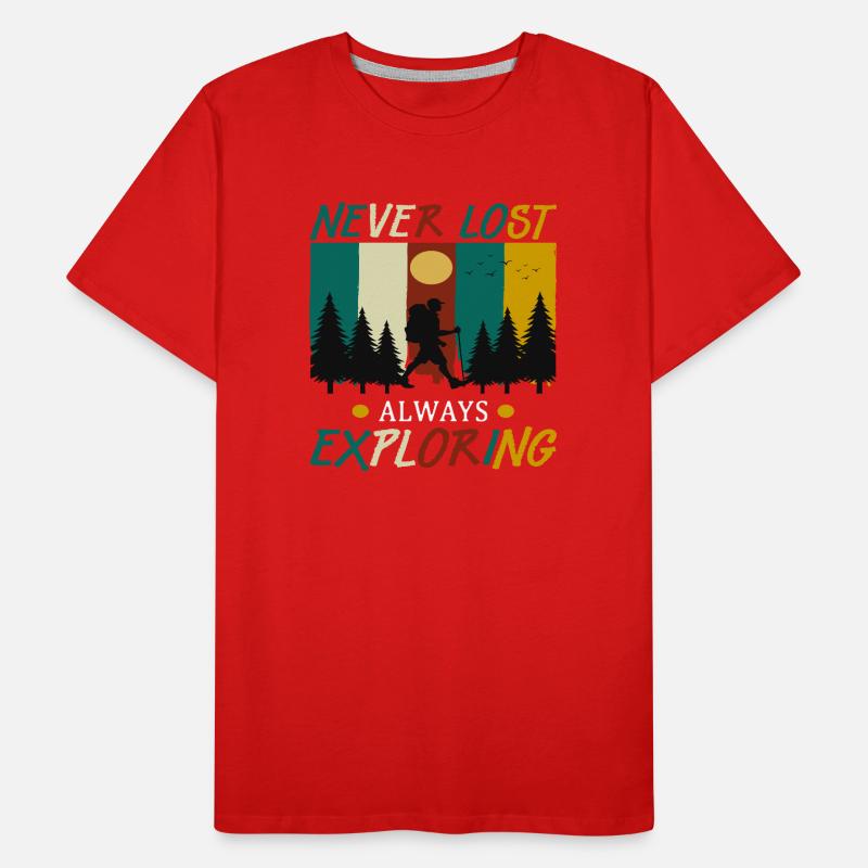 Never Lost always Exploring Men's Premium Organic T-Shirt
