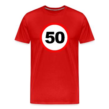 50. Geburtstag Design - Männer Premium Bio T-Shirt - Rot - Vorne - Damien (186cm)
