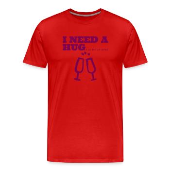 J’ai besoin d’un énorme verre de vin - T-shirt bio Premium Homme - rouge - Devant - Damien (186cm)