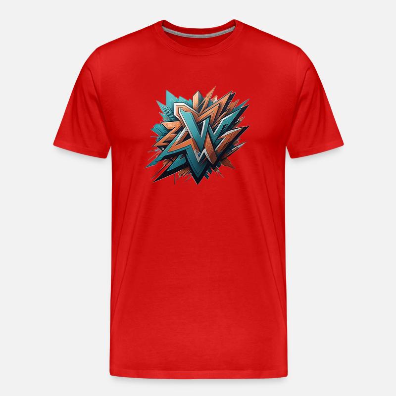 Graffiti Design - Männer Premium Bio T-Shirt - Rot