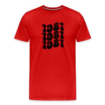 Vintage 1981 - Men's Premium Organic T-Shirt - red - Front - Damien (186cm)