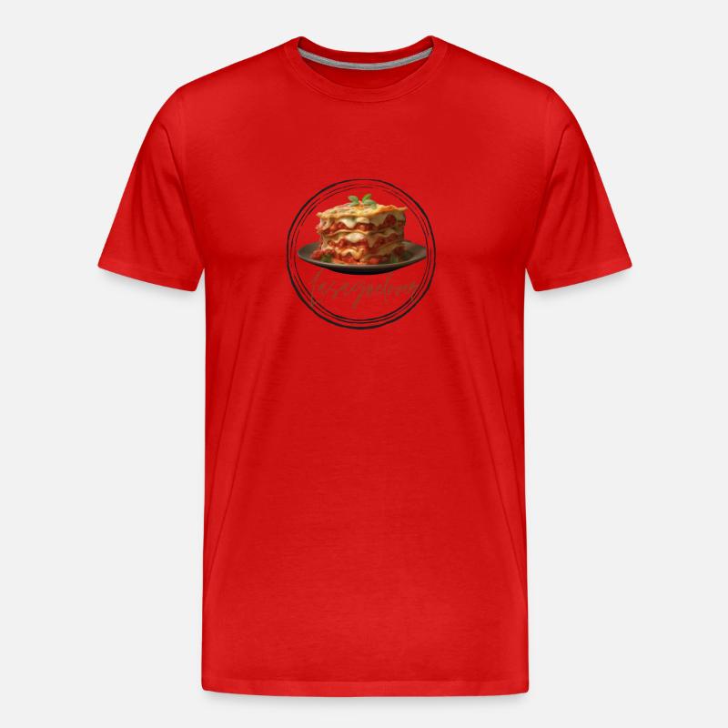 Lasagnelover - Männer Premium Bio T-Shirt - Rot
