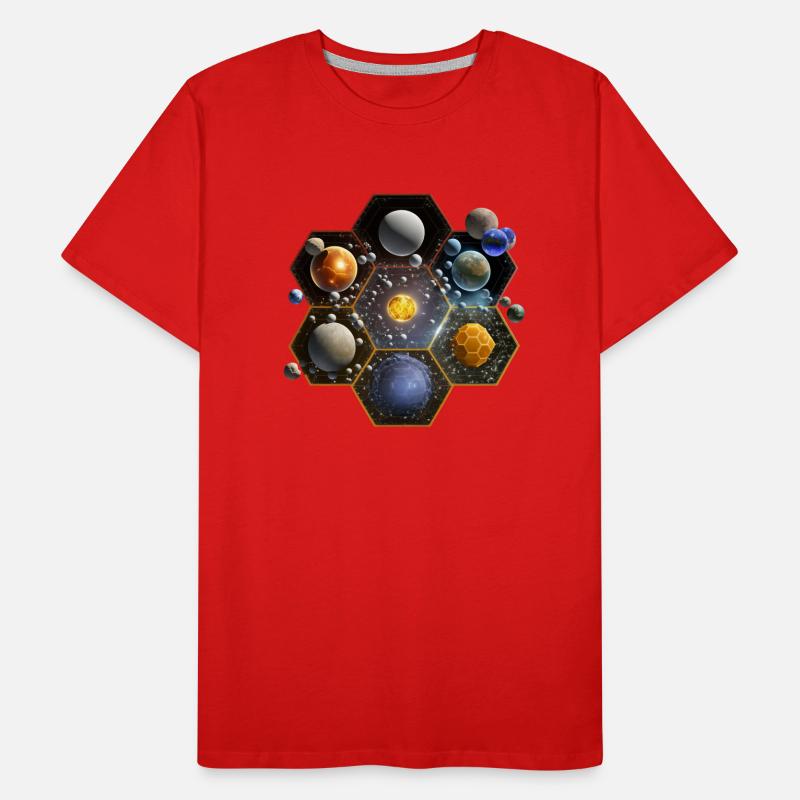 Hexagonal Solar System Men's Premium Organic T-Shirt